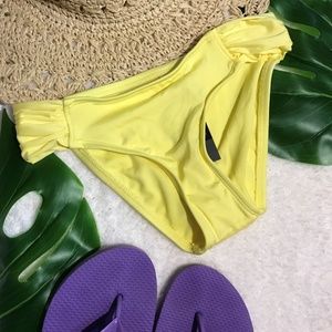 Women's Pastel Yellow Side Scrunch Bikini Bottoms